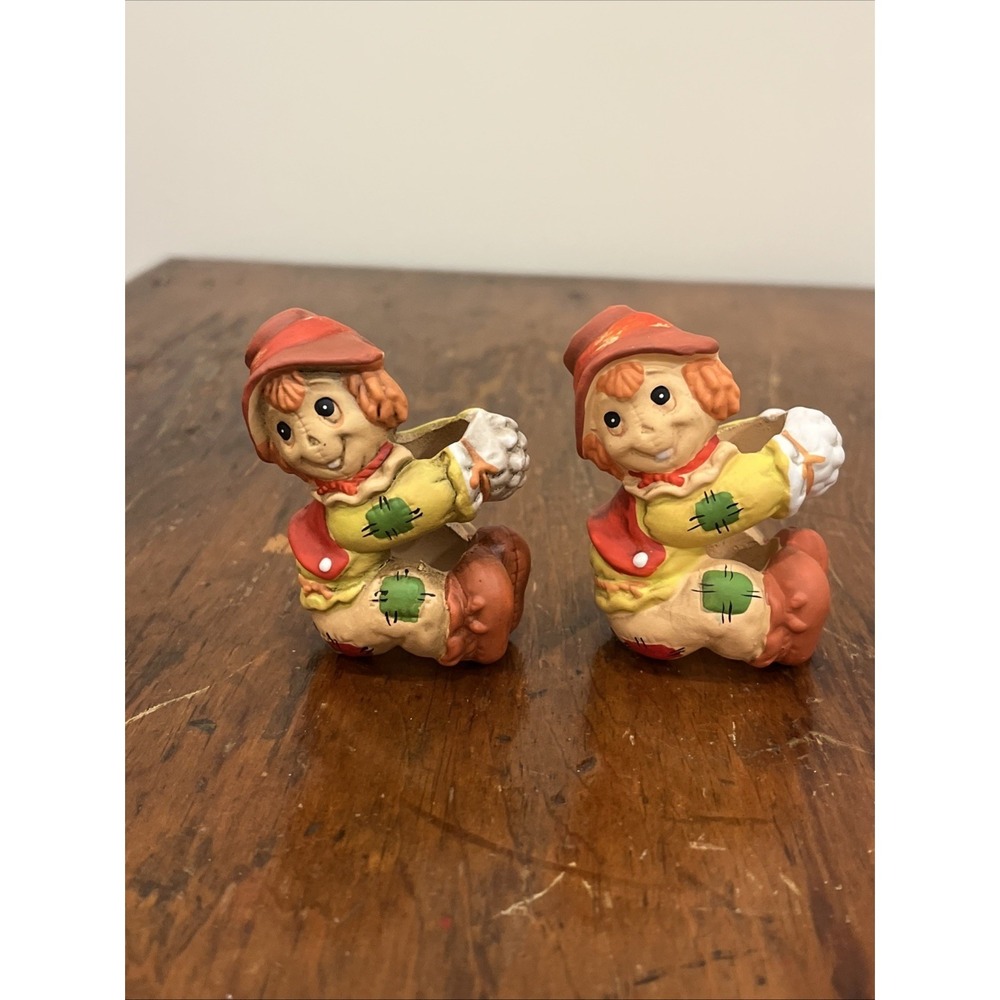 Vintage Lefton 4 Scarecrow Candle Huggers Japan EUC, Fall, Halloween Decor - Picture 5 of 10